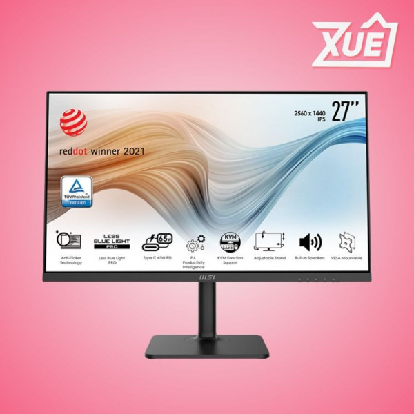 MÀN HÌNH MSI MODERN MD272QP (27 INCH/WQHD/IPS/75HZ/4MS/LOA/TYPEC/ĐEN)