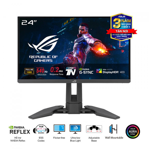 MÀN HÌNH ASUS ROG SWIFT PRO PG248QP (24.1 INCH/FHD/TN/540HZ/0.2MS)