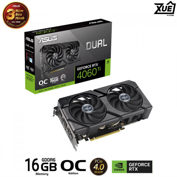 CARD MÀN HÌNH ASUS DUAL-RTX 4060 TI-O16G-EVO