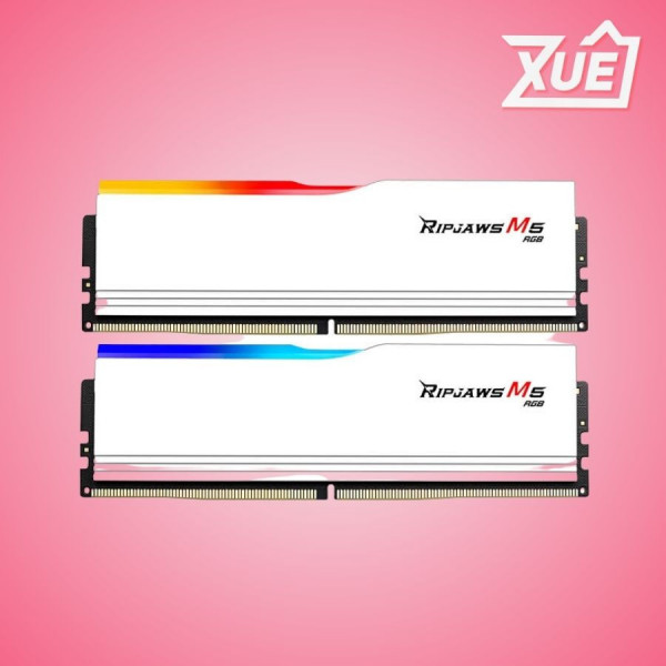 BỘ NHỚ TRONG DESKTOP GSKILL RIPJAWS M5 RGB WHITE (F5-5200J4040A32GX2-RM5RW) 64GB (2X32GB) DDR5 5200 MHZ