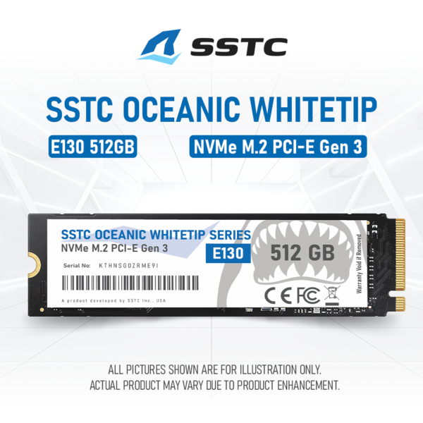 Ổ CỨNG SSD SSTC E130 M2 NVME Gen3 512GB  (ĐỌC: 3200MB/S - GHI: 1400MB/S)