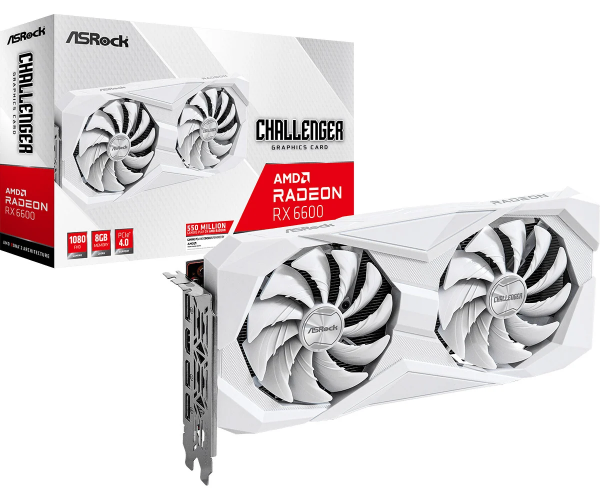 Card màn hình ASRock Radeon RX 6600 Challenger White 8GB GDDR6