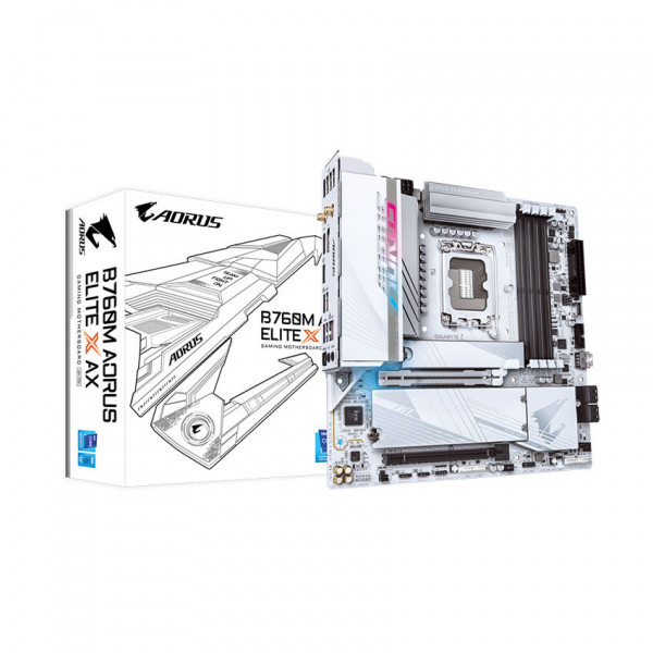 MAINBOARD GIGABYTE B760M AORUS ELITE X AX DDR5 (WIFI+BLUETOOTH)