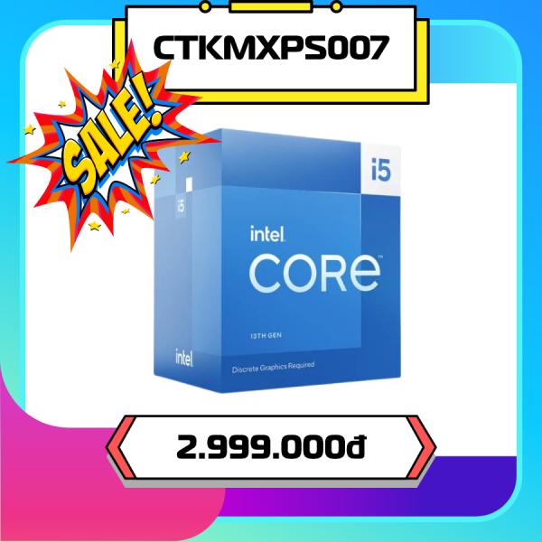 BỘ VI XỬ LÝ INTEL CORE I5-13400F (UP TO 4.6GHZ, 10 NHÂN 16 LUỒNG, 20MB CACHE, 65W) - SOCKET INTEL LGA 1700/RAPTOR LAKE) (CTKM XPS0007)