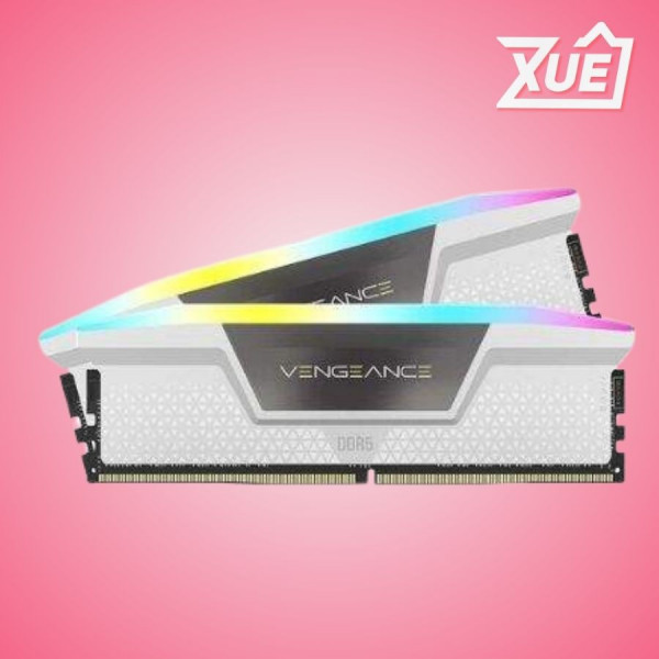 RAM DESKTOP CORSAIR VENGEANCE RGB WHITE (CMH64GX5M2B5600C40W) 64GB (2X32GB) DDR5 5600MHZ