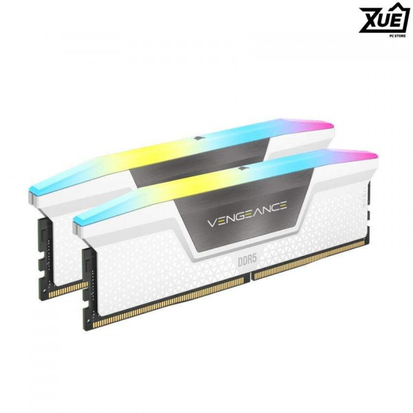 RAM DESKTOP CORSAIR VENGEANCE RGB WHITE HEATSPREADER (CMH32GX5M2B5200C40W) 32GB (2X16GB) DDR5 5200MHZ