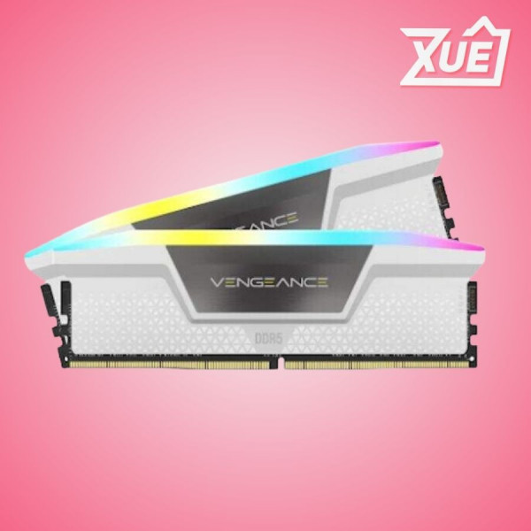 RAM DESKTOP CORSAIR VENGEANCE RGB WHITE HEATSPREADER (CMH32GX5M2B5200C40W) 32GB (2X16GB) DDR5 5200MHZ