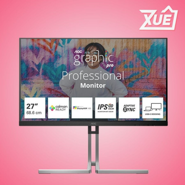 MÀN HÌNH AOC GRAPHIC PRO Q27U3CV/74 (27 INCH/QHD/NANO IPS/75HZ/4MS/LOA/RJ45/HDR400/USB-C 96W)