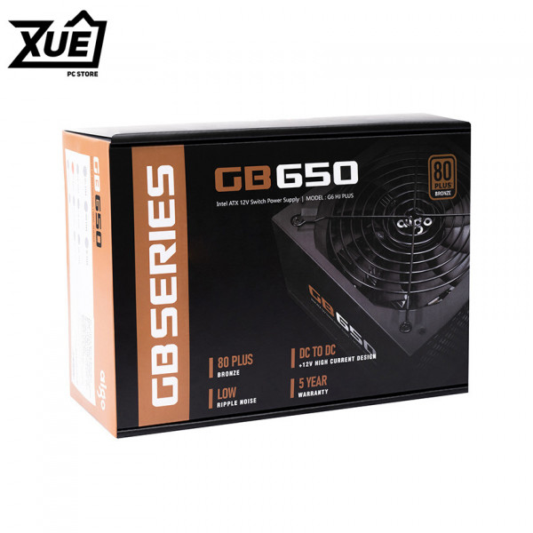 NGUỒN MÁY TÍNH AIGO GB650 - 650W (80 PLUS BRONZE/MÀU ĐEN)