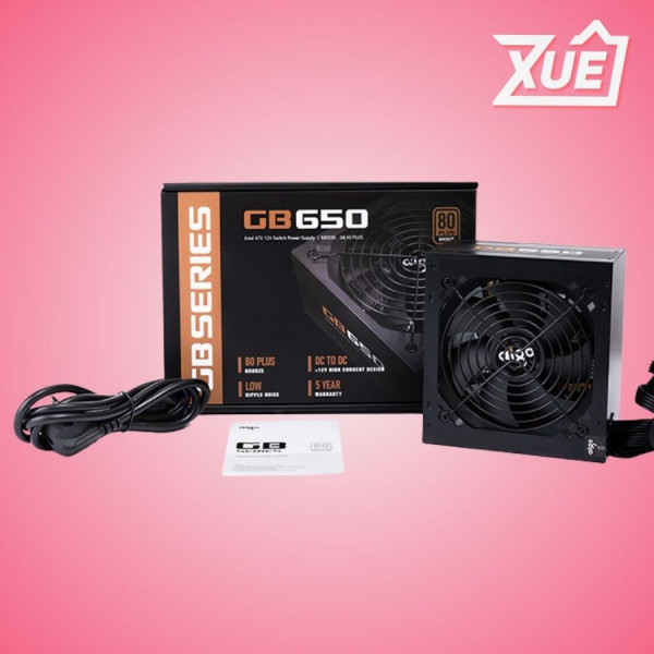 NGUỒN MÁY TÍNH AIGO GB650 - 650W (80 PLUS BRONZE/MÀU ĐEN)