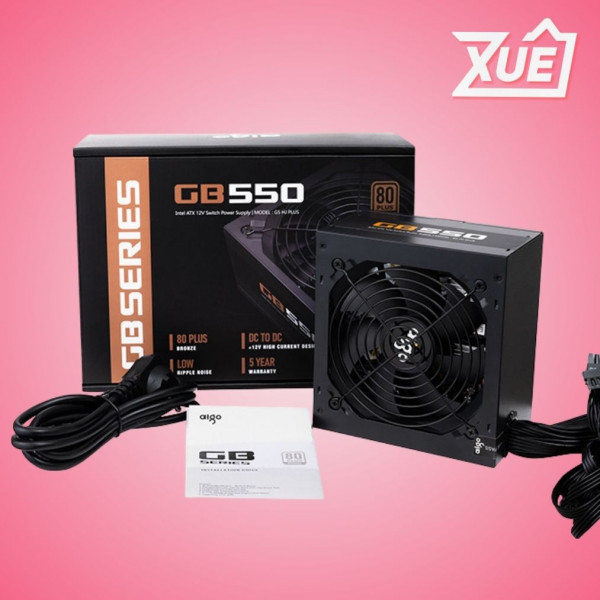 NGUỒN MÁY TÍNH AIGO GB550 - 550W (80 PLUS BRONZE/MÀU ĐEN)
