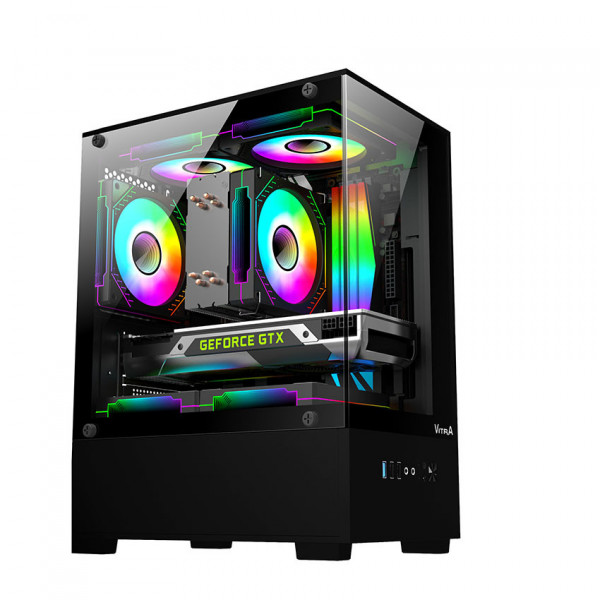 VỎ CASE VITRA ATLANTIS SM 3FAN RGB (MATX/MÀU ĐEN/RAD 240)