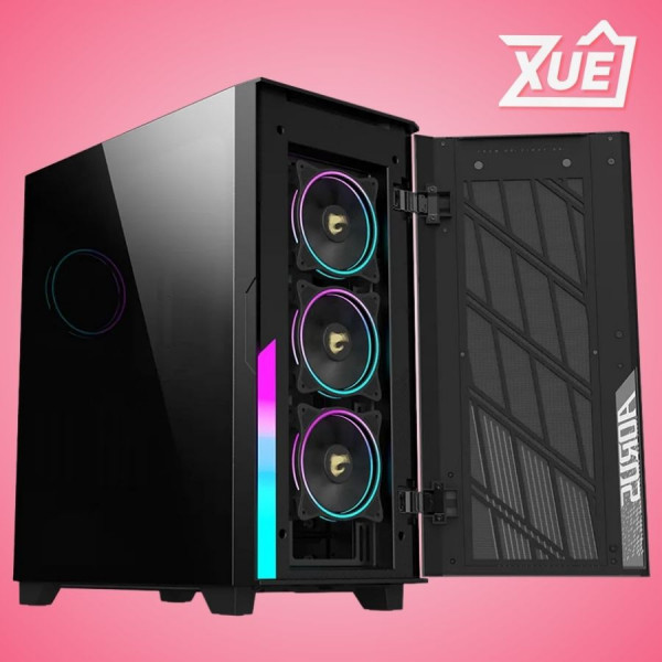 VỎ CASE AORUS C500 GLASS (EATX/MÀU ĐEN/KÈM 4 QUẠT ARGB)