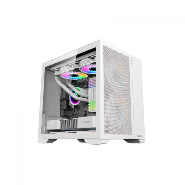 VỎ CASE MIK LV12 MINI FLOW WHITE (MATX/MID TOWER/MÀU TRẮNG)