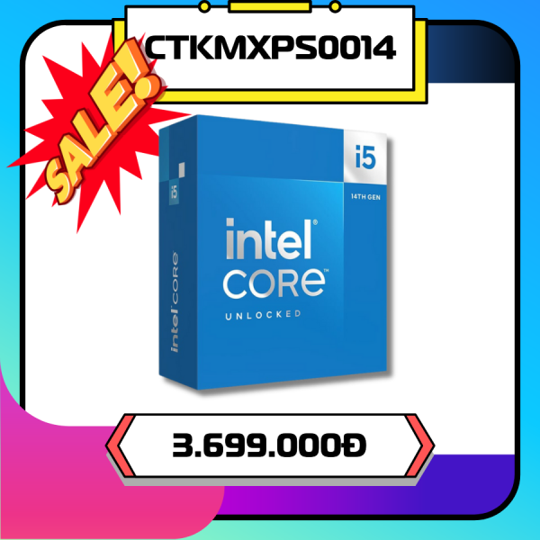 BỘ VI XỬ LÝ INTEL CORE I5 14600KF (Intel LGA1700/14 CORE/20 THREAD/BASE 3.5GHZ/TURBO 5.3GHZ/CACHE 24MB/NO IGPU) - (CTKMXPS0014)