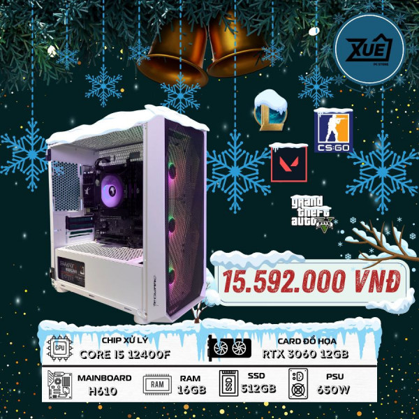 BỘ PC GAM5 I5 12400F | RTX 3060 12GB | 16GB RAM