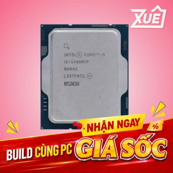 BỘ VI XỬ LÝ INTEL CORE I5 14600KF (INTEL LGA1700 - 14 CORE - 20 THREAD - BASE 3.5GHZ - TURBO 5.3GHZ - CACHE 24MB - NO IGPU) - TRAY
