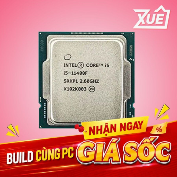CPU INTEL CORE I5-11400F (2.6GHZ TURBO UP TO 4.4GHZ, 6 NHÂN 12 LUỒNG, 12MB CACHE, 65W) - SOCKET INTEL LGA 1200 - TRAY