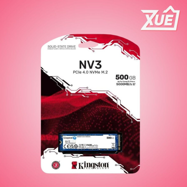 Ổ CỨNG SSD KINGSTON SNV3S 500GB NVME M.2 2280 PCIE GEN 4X4 (ĐỌC 5000MB/S - GHI 3000MB/S) - (SNV3S/500G)