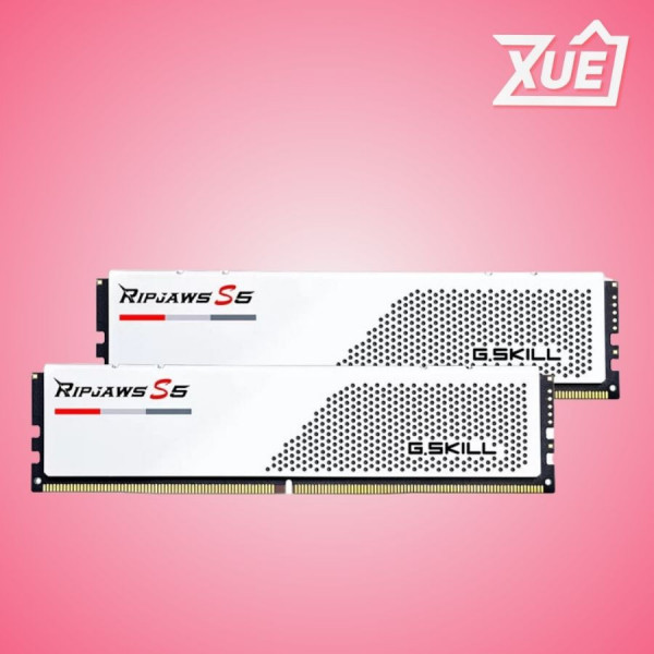 BỘ NHỚ RAM DESKTOP GSKILL RIPJAWS S5 WHITE (FF5-5200J4040A16GX2-RS5W) 32GB (2X16GB) DDR5 5200MHZ