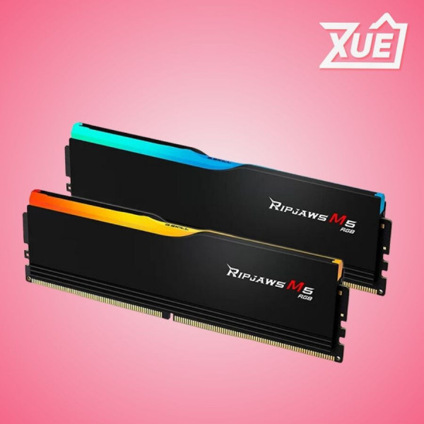 BỘ NHỚ RAM DESKTOP GSKILL RIPJAWS M5 RGB  BLACK (F5-6000J3648D16GX2-RM5RK) 32GB (2X16GB) DDR5 6000MHZ