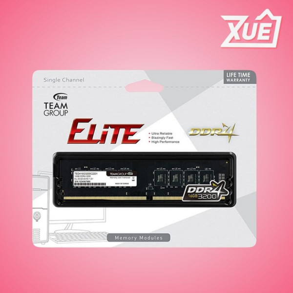 BỘ NHỚ RAM DESKTOP TEAMGROUP ELITE (TED416G3200C22BK) 16GB (1X16GB) DDR4 3200MHZ 