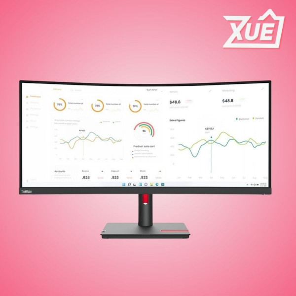 MÀN HÌNH LENOVO THINKVISION T34W-30 (34 INCH/QHD/VA/60HZ/4MS/USB-C/CONG) (63D4GAR1WW)
