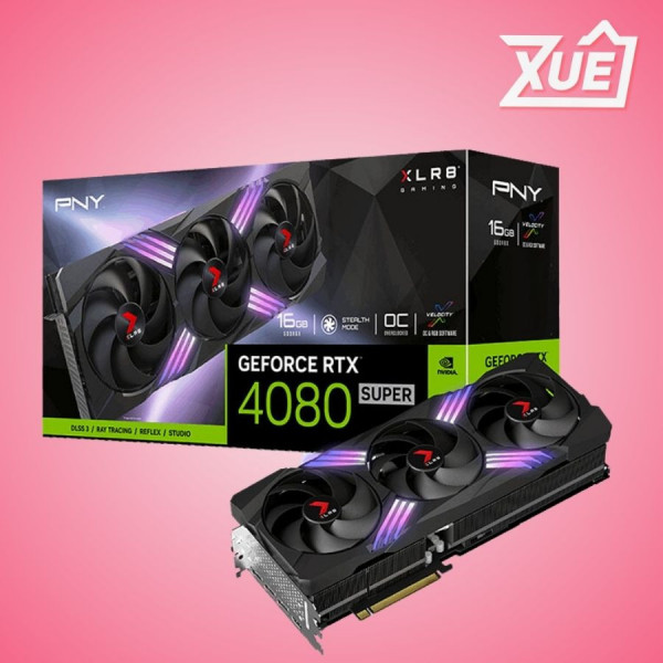 CARD MÀN HÌNH PNY RTX 4080 SUPER 16GB XLR8 GAMING VERTO EPIC-X RGB OVERCLOCKED TRIPLE FAN DLSS 3