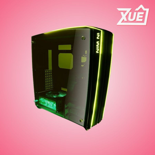 VỎ CASE IN-WIN H-FRAME GREEN 2.0 + SII-1065W - 30TH ANNIVERSARY PREMIUM SIGNATURE COMBO FULL-TOWER ĐEN/XANH LÁ