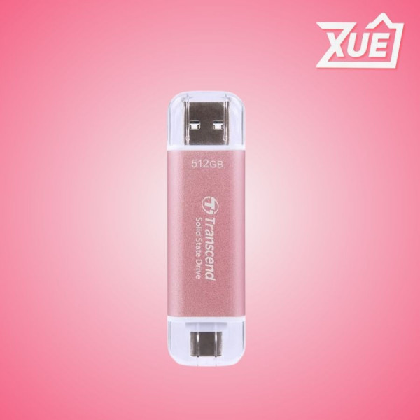 Ổ CỨNG DI ĐỘNG PORTABLE SSD 512GB TRANSCEND ESD310P MÀU HỒNG