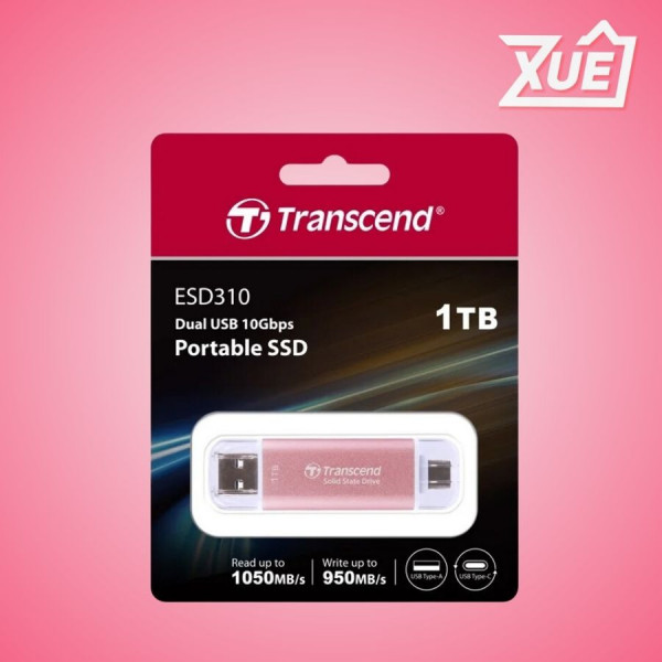 Ổ CỨNG DI ĐỘNG PORTABLE SSD 1TB TRANSCEND ESD310P MÀU HỒNG