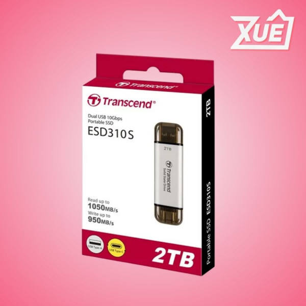 Ổ CỨNG DI ĐỘNG PORTABLE SSD 2TB TRANSCEND ESD310S MÀU BẠC