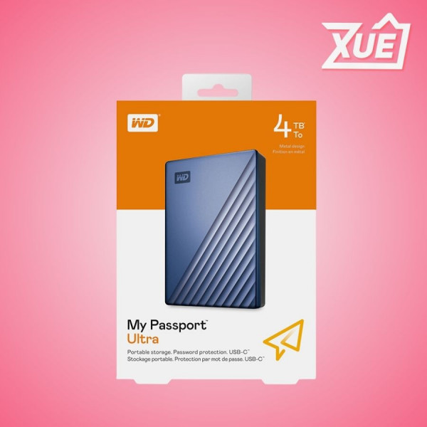 Ổ CỨNG DI ĐỘNG WD MY PASSPORT ULTRA BLUE 4TB MÀU XANH 2.5 INCH WDBFTM0040BBL-WESN