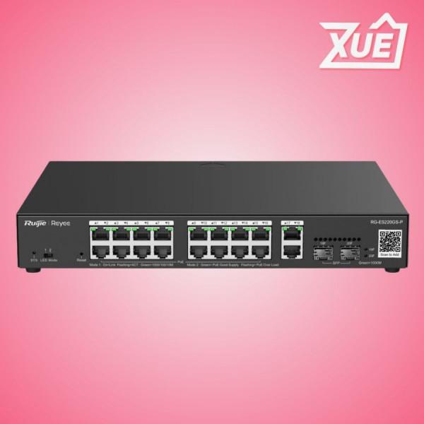 SWITCH RUIJIE  RG-ES220GS-P (LAYER 2 SMART MANAGED 20 CỔNG 10/100/1000 POE/POE+)