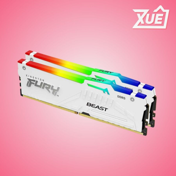 BỘ NHỚ TRONG KINGSTON FURY BEAST RGB WHITE (KF556C40BWAK2-32) 32GB (2X16GB) DDR5 5600MHZ