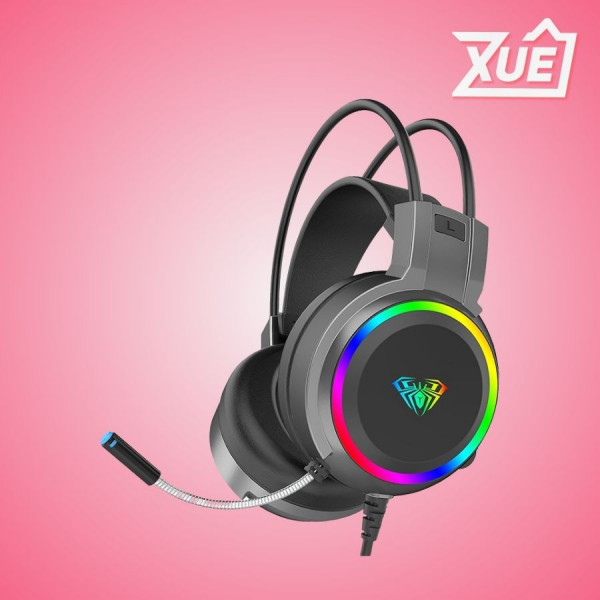 TAI NGHE GAMING CÓ DÂY AULA S608 (3.5MM*2+USB/RGB/ĐEN)