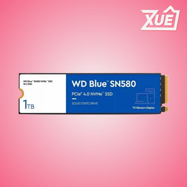 Ổ CỨNG SSD WD SN580 BLUE 1TB M.2 NVME 2280 PCIE GEN 4X4 (ĐỌC 4150MB/S - GHI 4150MB/S) - (WDS100T3B0E)