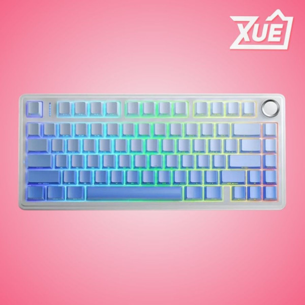 BÀN PHÍM CƠ GAMING AULA F75/F75 PRO (3 MODE/ TRẮNG + TÍM GRADIENT/ STAR VECTOR SWITCH)