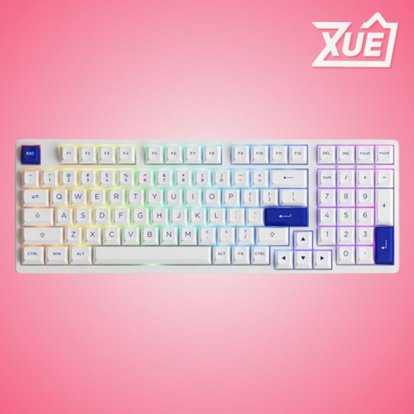BÀN PHÍM AKKO 3098B MULTI-MODES BLUE ON WHITE (AKKO CS SWITCH - JELLY PINK)