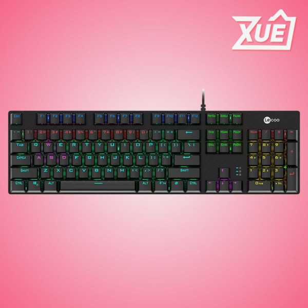 BÀN PHÍM CƠ GAMING LECOO KG1101 RGB ĐEN BLUE SW (USB)