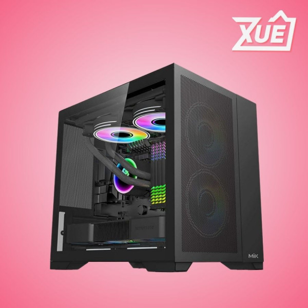 VỎ CASE MIK LV12 MINI FLOW (MATX/MID TOWER/MÀU ĐEN)
