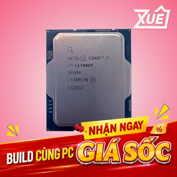 BỘ VI XỬ LÝ INTEL CORE I7 14700KF (INTEL LGA1700 - 20 CORE - 28 THREAD - BASE 3.4GHZ - TURBO 5.6MHZ - CACHE 33MB - NO IGPU) - TRAY