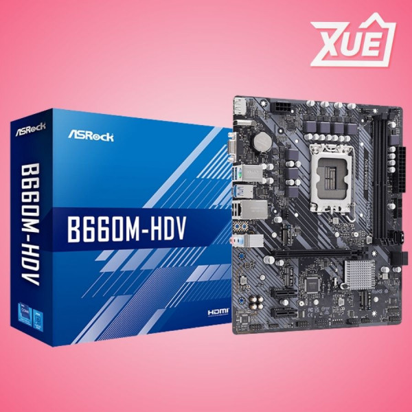 MAINBOARD ASROCK B660M-HDV (INTEL B660, SOCKET 1700, M-ATX, 2 KHE RAM DDR4)