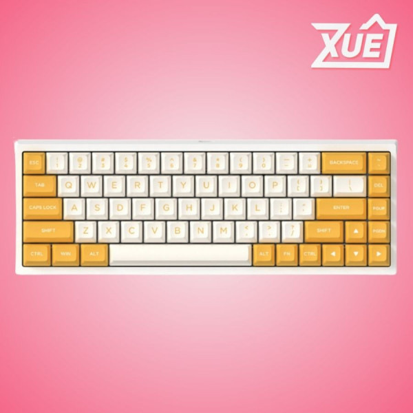 BÀN PHÍM CƠ FL-ESPORTS FL680SAM WHITE AND YELLOW, SWITCH GATERON SILVER - FL