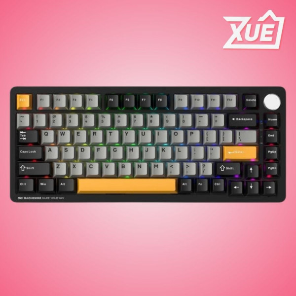 BÀN PHÍM MACHENIKE K600-B82W TRI-MODE RGB GR SILVER SWITCH (MÀU ĐEN)