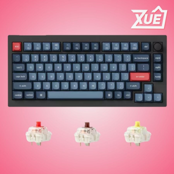 BÀN PHÍM KEYCHRON V1M-D4 V1 MAX SWAPPABLE RGB BACKLIGHT BANANA SWITCH - BLACK - KNOB VERSION