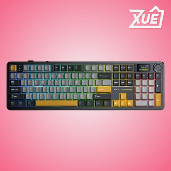 BÀN PHÍM CƠ GAMING AULA F108 PRO (3 MODE/ ĐEN XÁM VÀNG/ REAPER SWITCH)