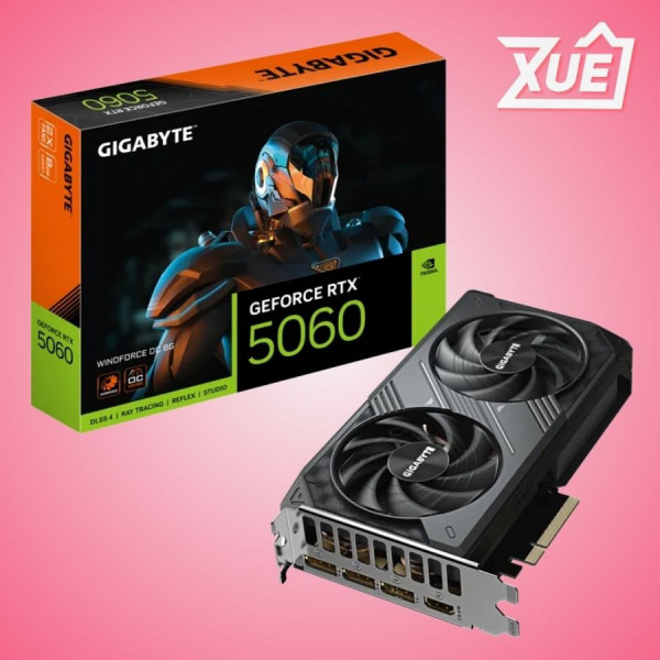 CARD MÀN HÌNH GIGABYTE RTX 5060 WINDFORCE OC-8GD (GV-N5060WF2OC-8GD)