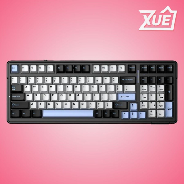 BÀN PHÍM CƠ GAMING AULA F99 (3 MODE/ĐEN + TRẮNG + XANH DƯƠNG GRADIENT/ STAR VECTOR SWITCH)