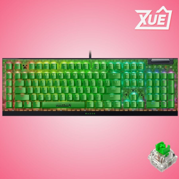 BÀN PHÍM RAZER BLACKWIDOW V4 X - GREEN SWITCH - MINECRAFT EDITION (RZ03-04704100-R3M1)